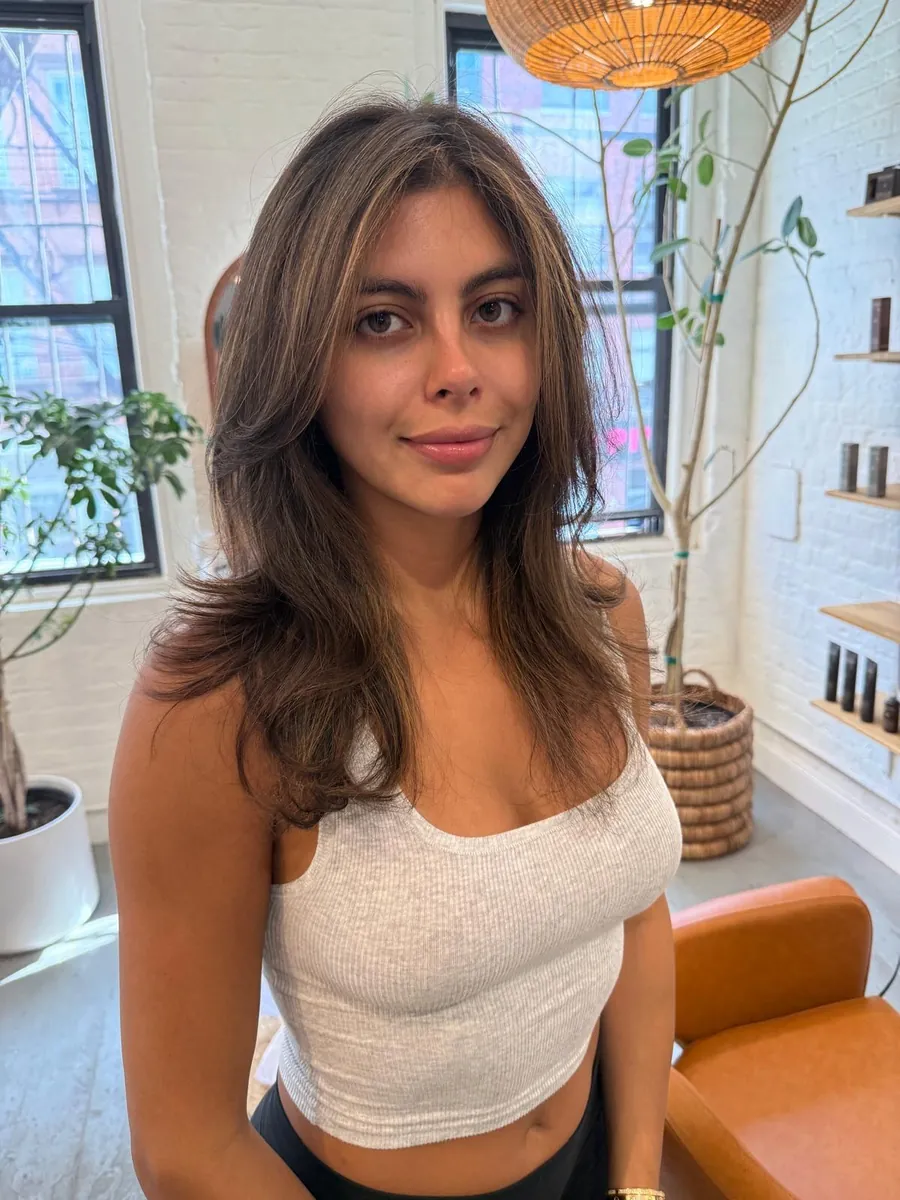 Warm layered brown with soft dimension after color